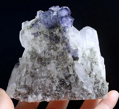 406g Natural Complete Window Purple Fluorite MINERAL SAMPLES /Yaogangxian China