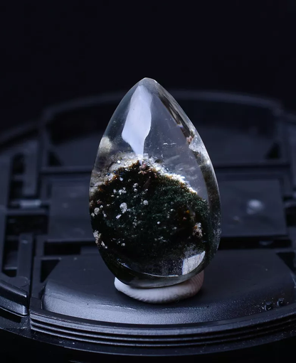 24.91ct Natural Colorful Green Ghost Phantom Quartz Crystal Pendant Cure