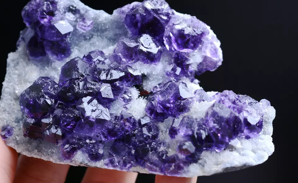 214.1g Natural Beauty Clear Purple Fluorite Crystal Mineral Specimen/China