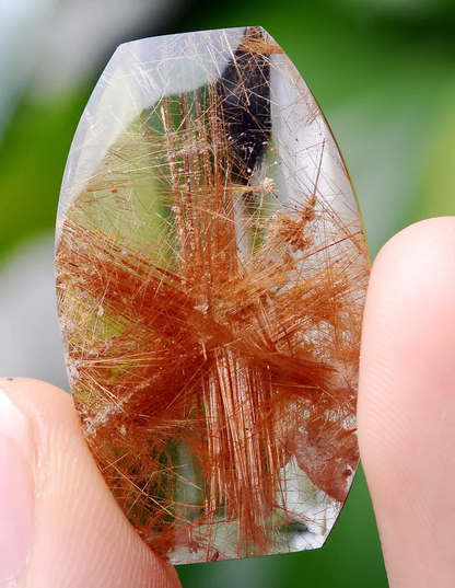 6.7g Natural transparent Rare Gold Rutilated Quartz Crystal Powerful Pendant