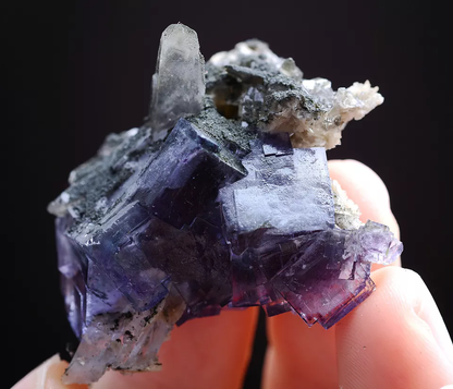 23g Natural Bismuthite Purple FLUORITE & Crystal Mineral Specimen/ Yaogangxian