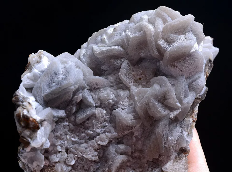 655g Natural Rare Gray Calcite Crystal Cluster Mineral Specimen/ China