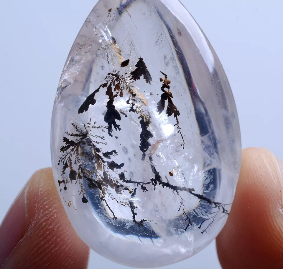 12.41g Natural Rare Tree Type Quartz Crystal Woman Energy Stone Pendant