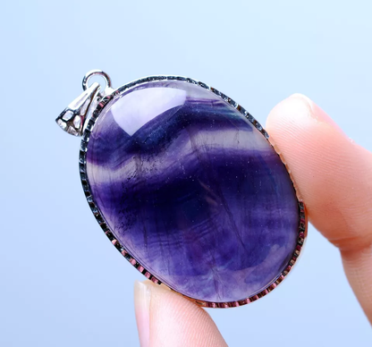 102.75ct Natural Rare Variety healing  Gem Rainbow Fluorite Men & Women Pendant