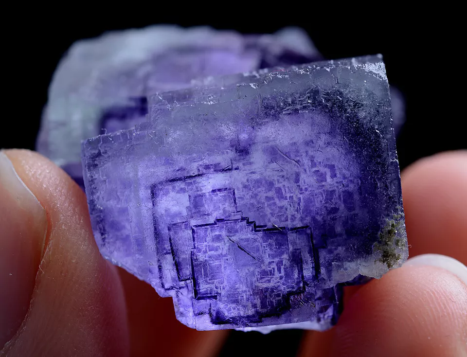 25g Natural Secondary Crystallization Phantom Purple Fluorite Mineral Specimen