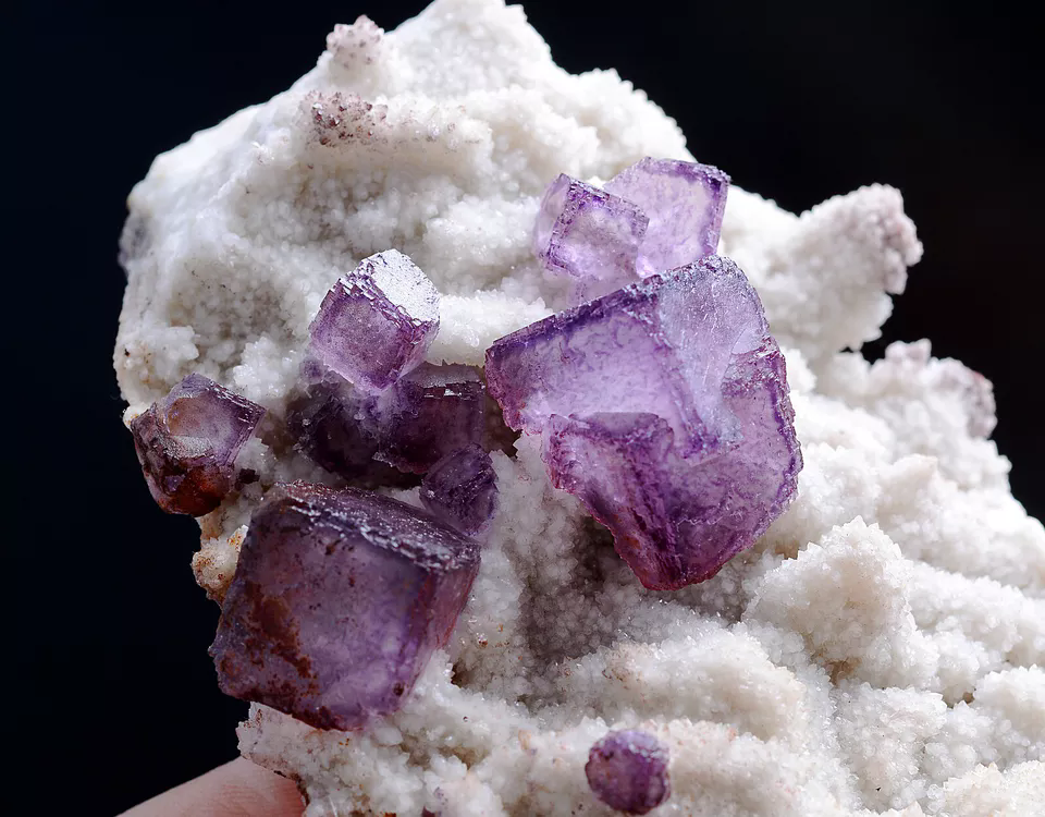 326.g Natural Two-Dimensional Code Purple Fluorite Mineral Specimen/Guizhou