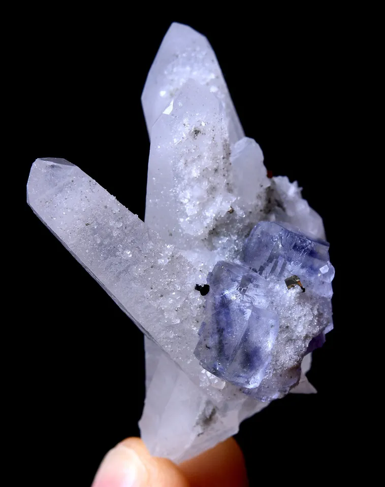 22.15g NEWLY DISCOVERED RARE PURPLE FLUORITE& CRYSTAL SYMBIOTIC MINERAL SAMPLES