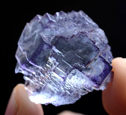 14g Natural ladder pattern Purple Fluorite Mineral Specimen /Yaogangxian China