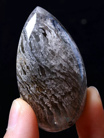 Natural Ghost White Thousand layer Phantom Quartz Crystal Pendant 41.43g