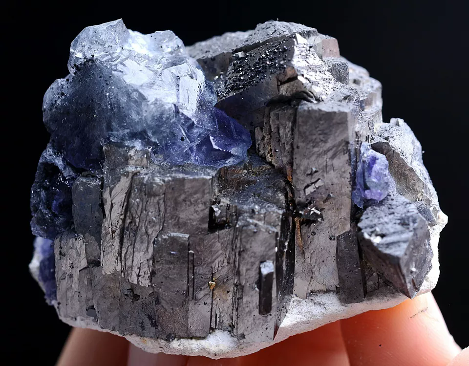 88gNatura Rare Purple Fluorite Arsenopyrite Mineral Specimen/Yaogangxian China