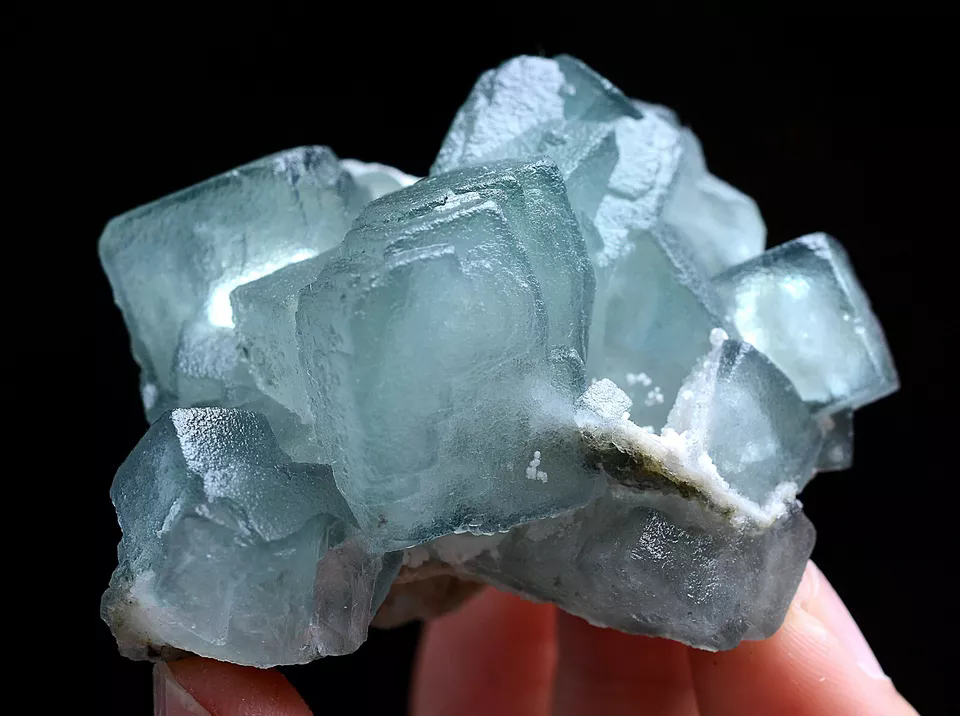 99g Natural Phantom Window Green Cubic Fluorite CLUSTER Mineral Specimen