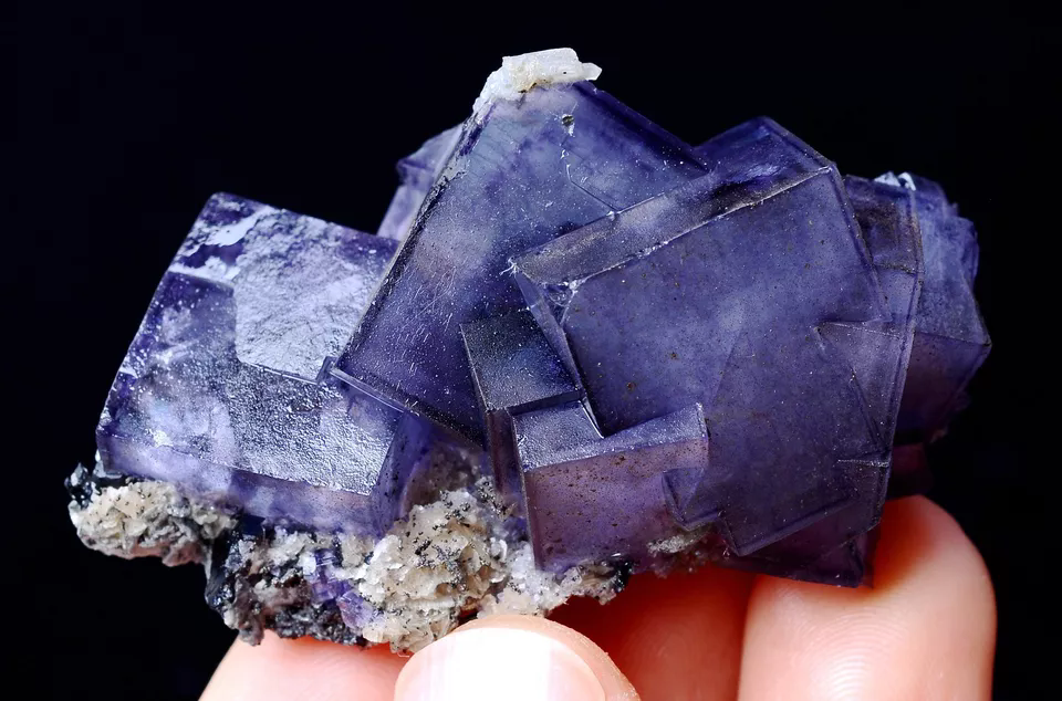 48g TRANSPARENT GEM LEVEL PURPLE CUBE FLUORITE CRYSTAL MINERAL SPECIMEN