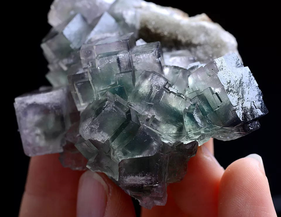 71g Natural Phantom Window Green Fluorite CRYSTAL CLUSTER Mineral Specimen