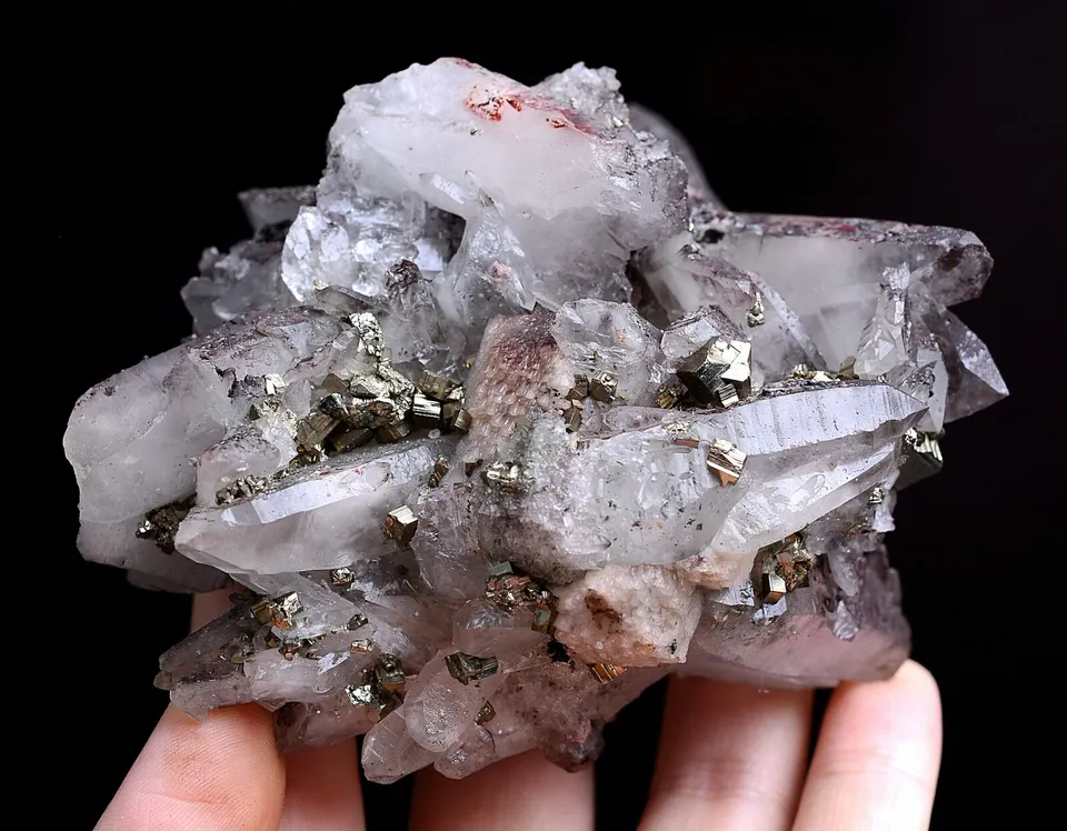 367g Natural Crystal Cluster & Chalcopyrite Calcite Symbiotic Mineral Specimen