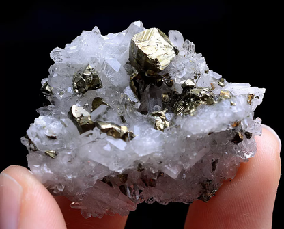 NEWLY DISCOVERED CRYSTAL CLUSTER & CHALCOPYRITE SYMBIOTIC MINERAL SAMPLES 22g