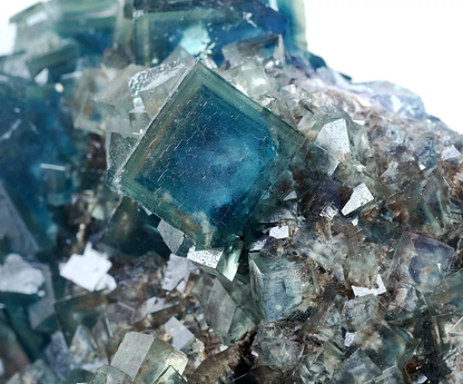 2636g Natural Transparent Blue-Green Cube Fluorite Mineral Specimen/China