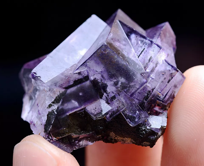 16g Newly DISCOVERED RARE CUBE PURPLE FLUORITE MINERAL SAMPLES/YaOgang xian