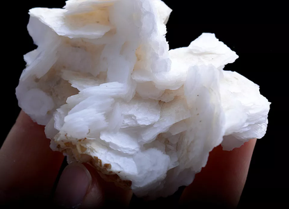 55.g New Find Natural Rare White Ladder-Like Calcite & Crystal Mineral Specimen