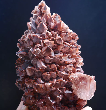 613g Natural Perfect Dipyramidal red Calcite CLUSTER Mineral Specimen / China