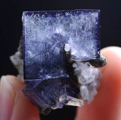 25g Natural Bismuthinite Purple FLUORITE & Pyrite Mineral Specimen/Yaogang xian