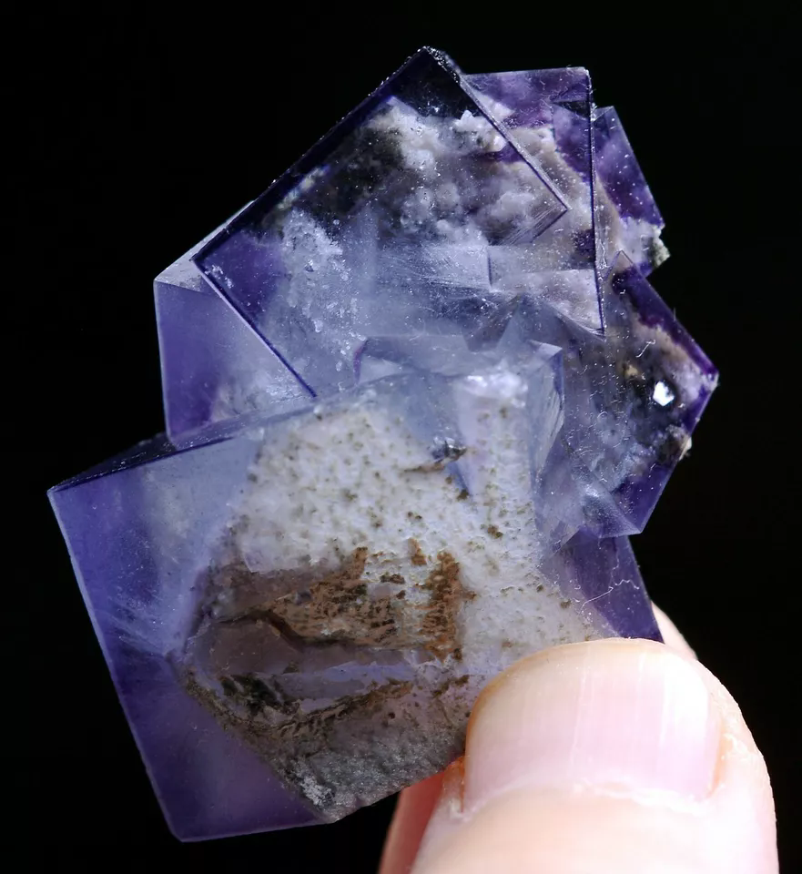 28.20g Natural Clear Phantom Purple FLUORITE Mineral Specimen /Yaogangxian China