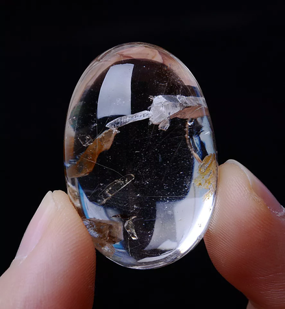 Natural Clear Rare Rutilated "Stone Inside Stone"Quartz Crystal Pendant 16.26g