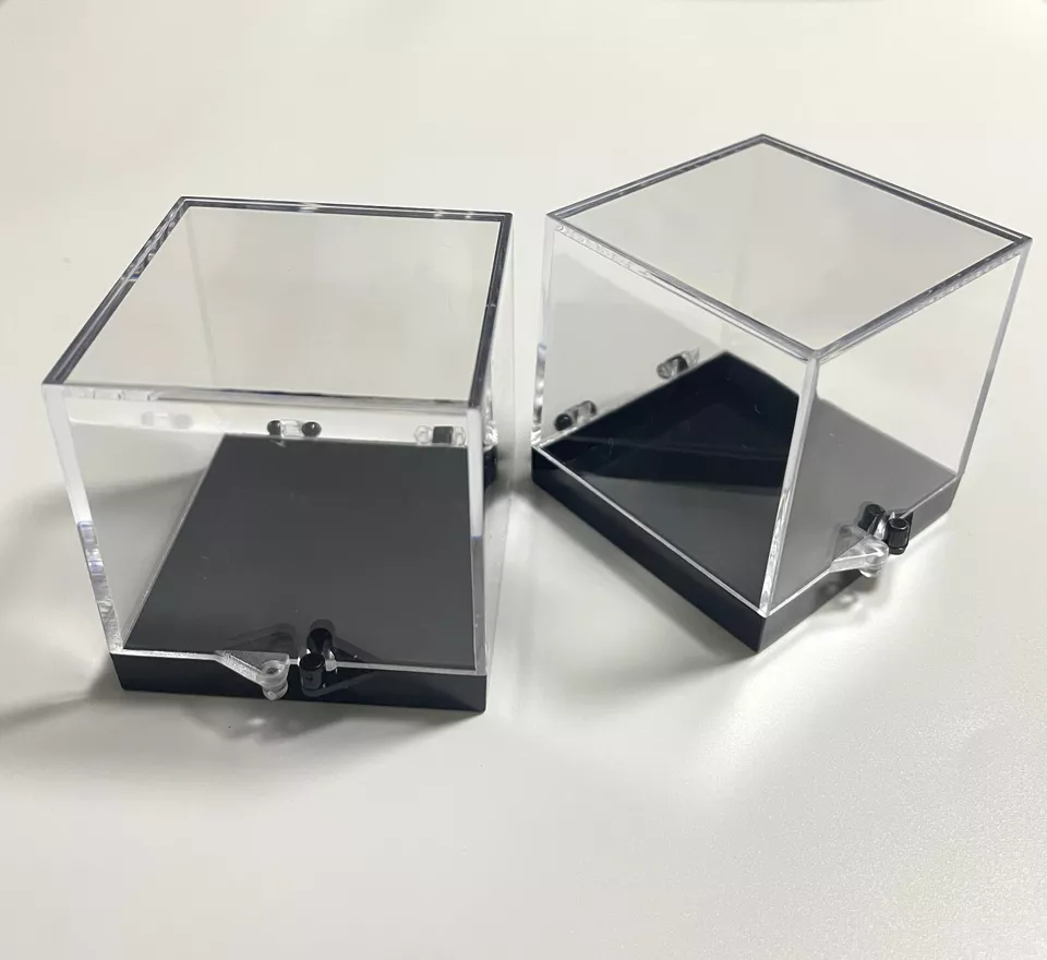 9pcs Acrylic Display Box Mineral Specimen Jewelry Square Collecting Case