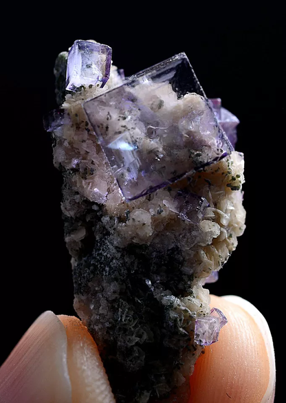 3.30g Natural Clear Phantom Window Purple Fluorite Mineral Specimen/Yaogangxian