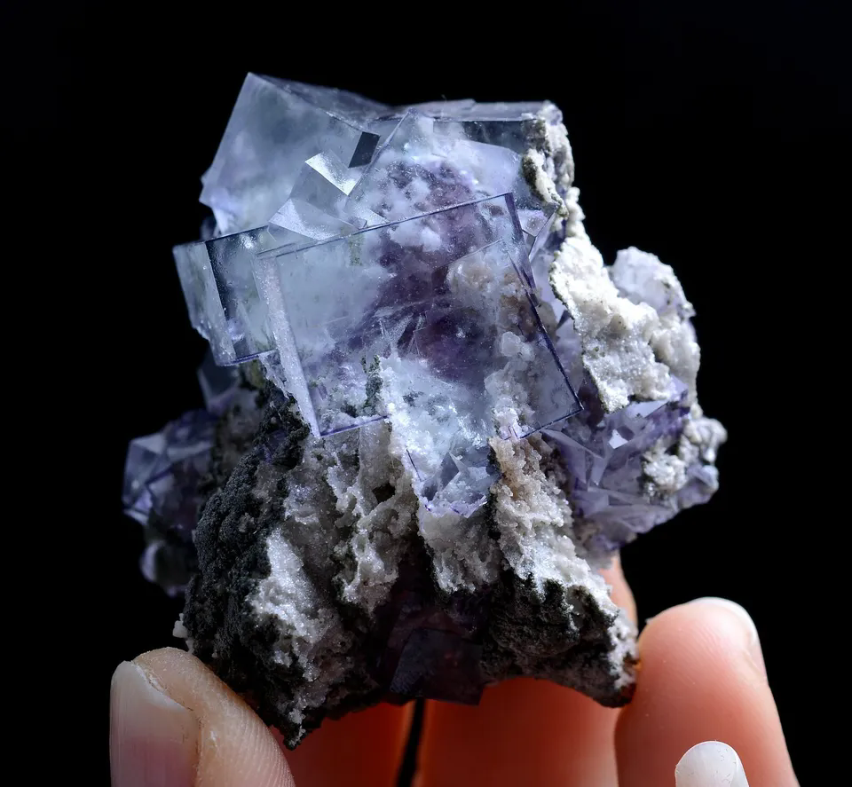 72.0g Natural Phantom Window Purple Fluorite Mineral Specimen/Yaogangxian China