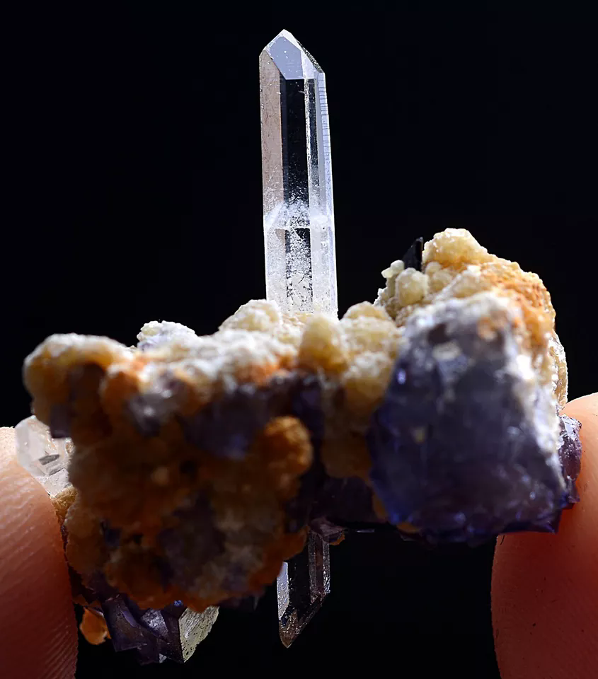 11g Natura Rare Purple FLUORITE & Calcite Crystal Mineral Specimen/ Yaogangxian