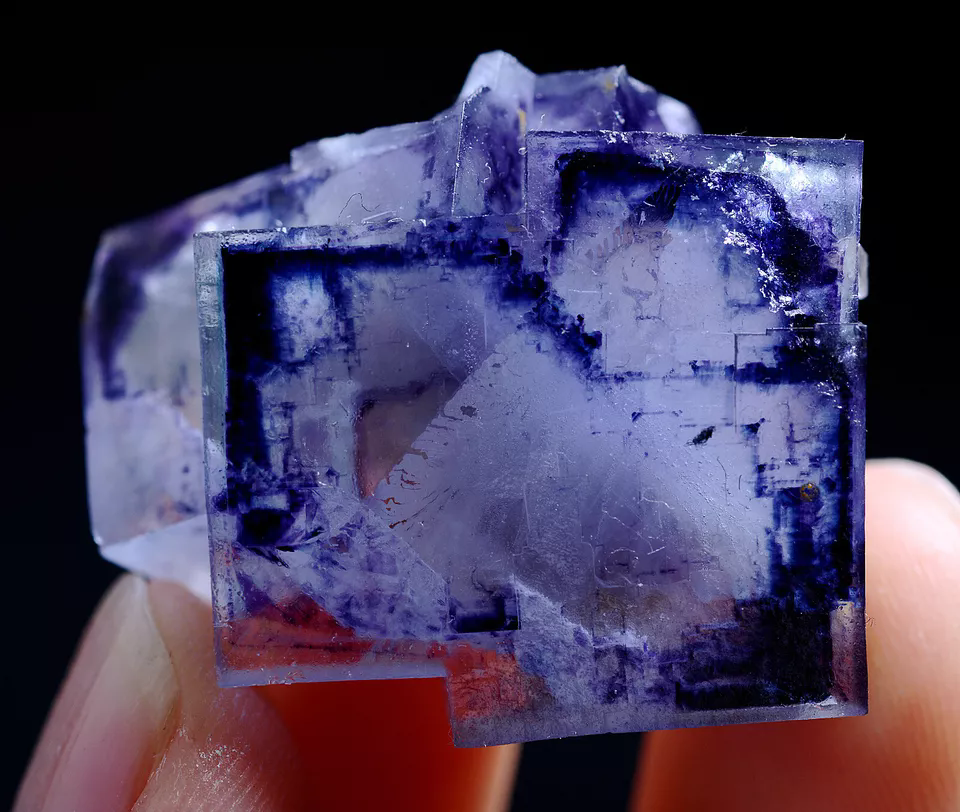 19g Natural Phantom Window Purple FLUORITE Mineral Specimen/Yaogangxian  China