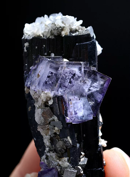 39gNatural Purple Fluorite Wolframite Arsenopyrite Mineral Specimen/Yaogangxian