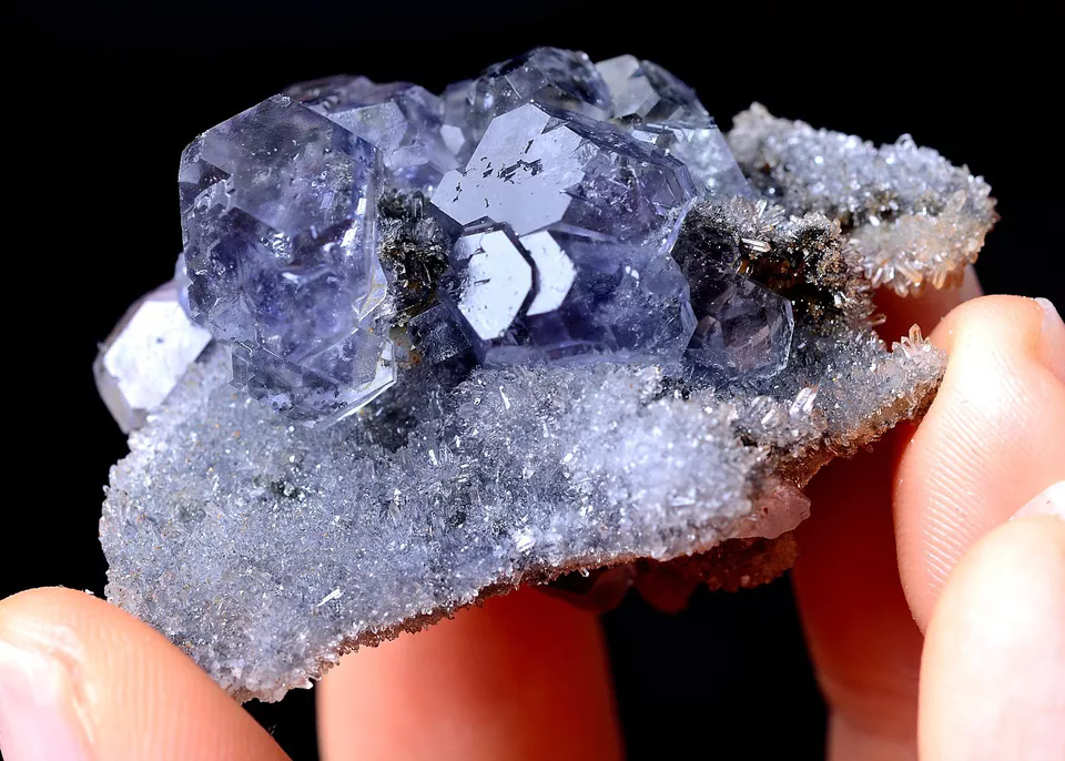 Newly DISCOVERED RARE PURPLE FLUORITE & CRYSTAL SYMBIOTIC MINERAL SPECIMEN  33g