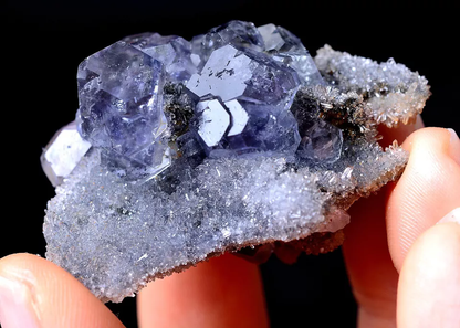 Newly DISCOVERED RARE PURPLE FLUORITE & CRYSTAL SYMBIOTIC MINERAL SPECIMEN  33g