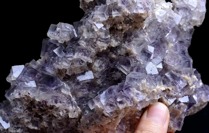 855g TRANSPARENT PHANTOM PURPLE FLUORITE CRYSTAL MINERAL SPECIMEN/ YaoGangXian