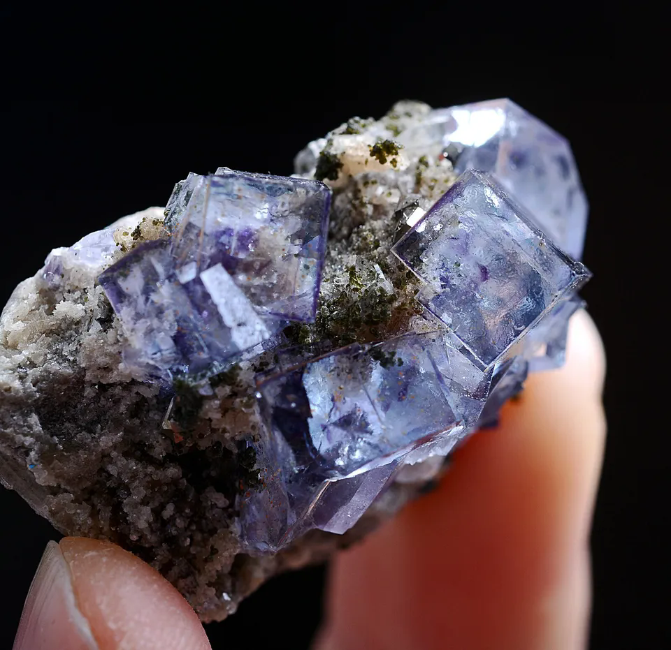 20g Natural Purple Blue Fluorite & Arsenopyrite Mineral Specimen/Yaogang  xian