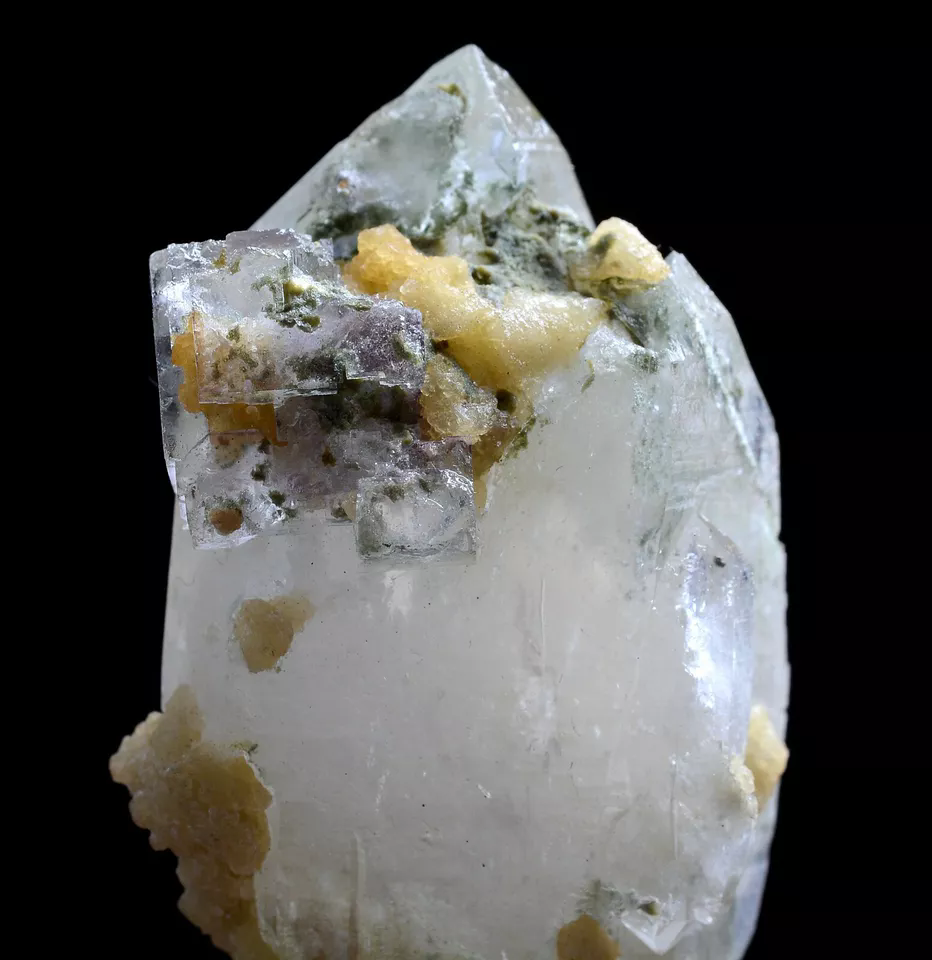 52gNatural Green Ghost Quarte Crystal & Purple Fluorite Mineral Specimens/China