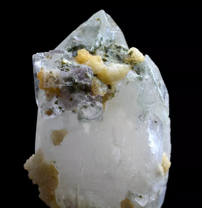 52gNatural Green Ghost Quarte Crystal & Purple Fluorite Mineral Specimens/China