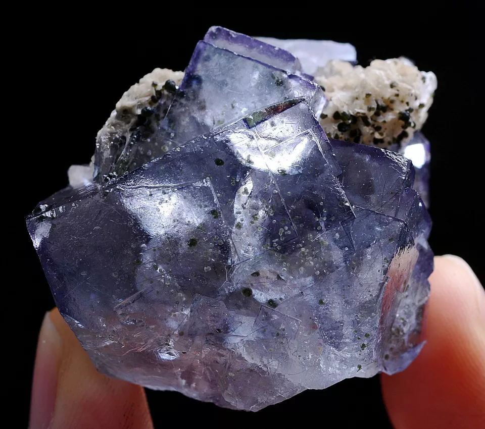 50gNatural Purple Fluorite Calcite & Arsenopyrite Mineral Specimen/ Yaogangxian