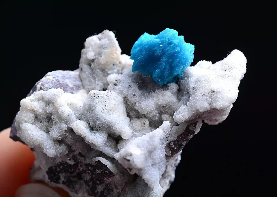 14g Natural CAVANSITE & ZEOLITE Crystal Symbiotic Mineral Specimen/ India