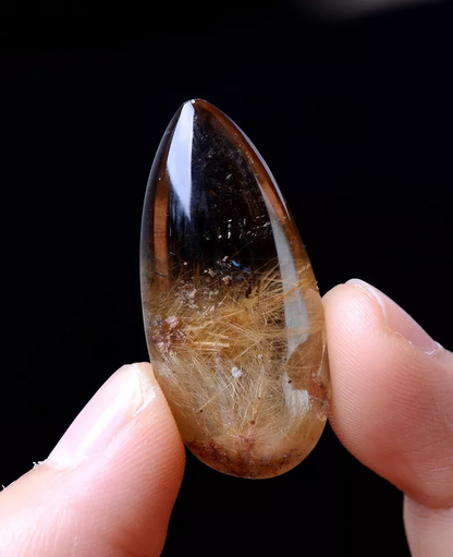 48.05ct Natural Gold Rutilated Quartz Crystal Woman Men Cure Powerful Pendant