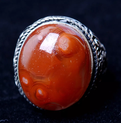 22.5*18*11mm Natural South Red Agate Gemstone Men And Women Adjustable Ring