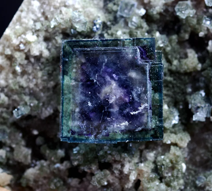 31g Natural phantom window Purple Fluorite Mineral Specimen/Yaogangxian China