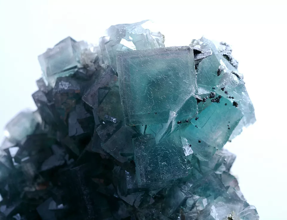 1482g Natural Phantom Window Green Cubic Fluorite CLUSTER Mineral Specimen