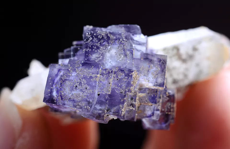 14.8g Natural Phantom Purple FLUORITE Pyrite Mineral Specimen/Yaogangxian China