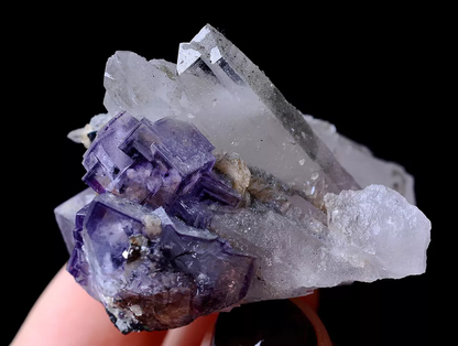 53.25g NEWLY DISCOVERED PURPLE FLUORITE & CRYSTAL SYMBIOTIC MINERAL SAMPLES