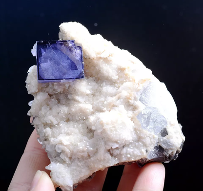 190g Natural Window Purple Fluorite &Crystal Mineral Specimen/Yaogangxian China