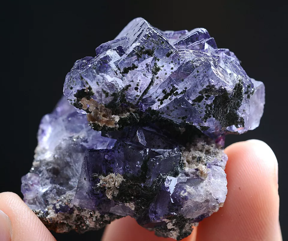 36.2g Natural Clear Purple Fluorite Arsenopyrite Mineral Specimen/Yaogangxian