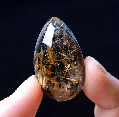 73.20ct Natural Gold Rutilated Quartz Crystal Woman Cure Powerful Pendant