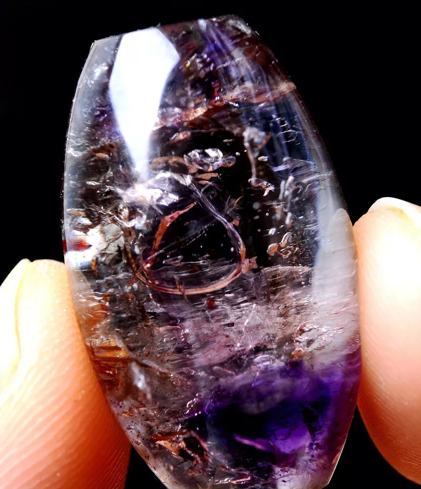 10.28g Natural Rare Amethyst Crystal ”Water Bile“Cylindrical Madam Pendant